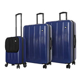 Mia Toro Italy Reggia Hard Side Spinner Luggage 3 Piece Set, Blue, One Size