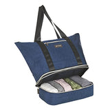 Biaggi CARRY CUBE TOTE - Versatile Travel Tote with Detachable Zipcube and Trolley Sleeve - Your Ultimate Travel Companion (Navy Blue)