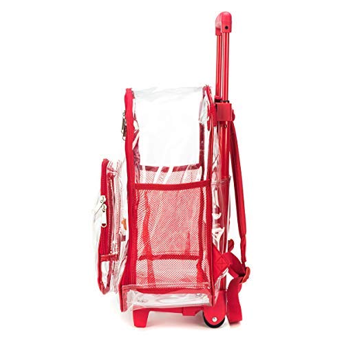 Pink clear rolling backpack Clearance