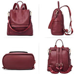 CLUCI Women Backpack Purse Fashion Leather Large Travel Bag Ladies Shoulder Bags Wine Red - backpacks4less.com