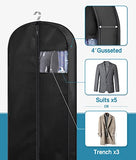 KIMBORA 43" Suit Bags for Closet Storage and Travel, Gusseted Hanging Garment Bags for Men Suit Cover With Handles for Clothes, Coats, Jackets, Shirts（3 Packs） - backpacks4less.com