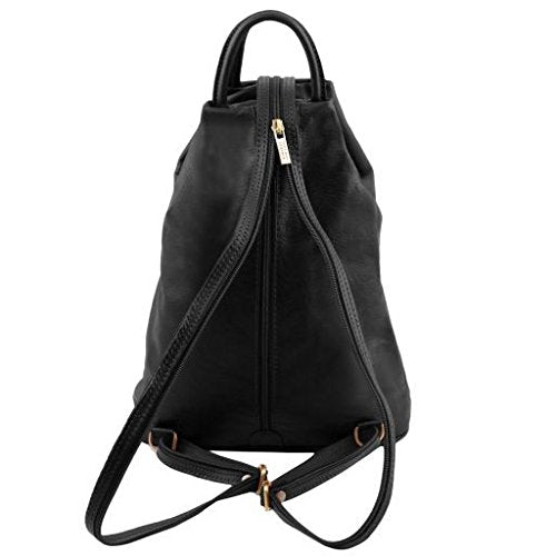 Tuscany Leather Shanghai Leather backpack Black - backpacks4less.com