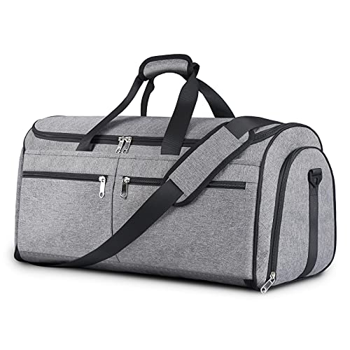 Luxury Leather Garment Duffle Bag for Men with 2-in-1 Convertible Suit  Carrier for Travel