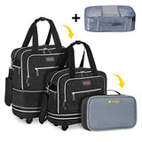 Biaggi Zipsak Boost! Foldable Underseat Carry-On Expands to Full Size Carry-On - Custom Sized Packing Cube Included (Black)