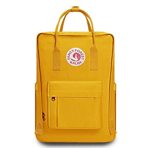 KALIDI Casual Backpack for Women,15 Inches Laptop Classic Backpack Camping Rucksack Travel Outdoor Daypack College School Bag, Yellow - backpacks4less.com
