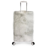 BEBE Women's Lilah 2 Piece Set Suitcase with Spinner Wheels, Silver Marble, One Size