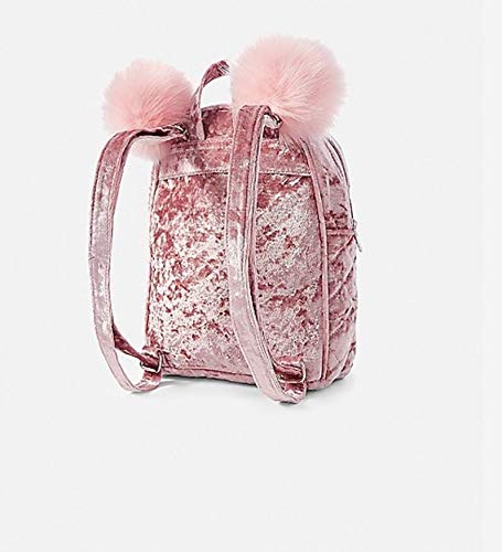 Justice Velvet quilted initial MINI Backpack Tickled Pink (N) - backpacks4less.com