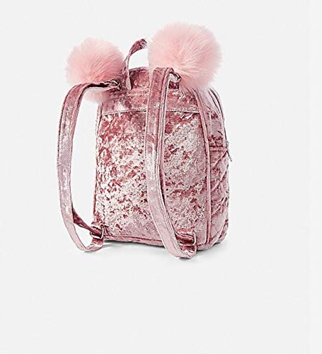 Justice Velvet quilted initial MINI Backpack Tickled Pink –