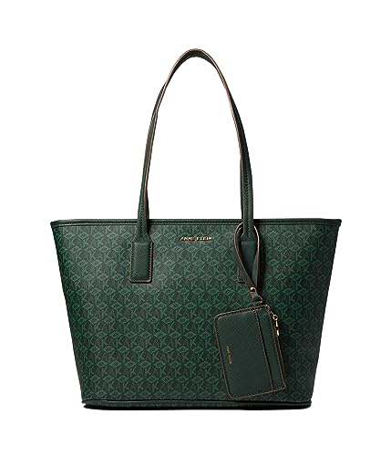 Anne Klein AK Cube Logo Tote, Evergreen Tonal/Evergreen