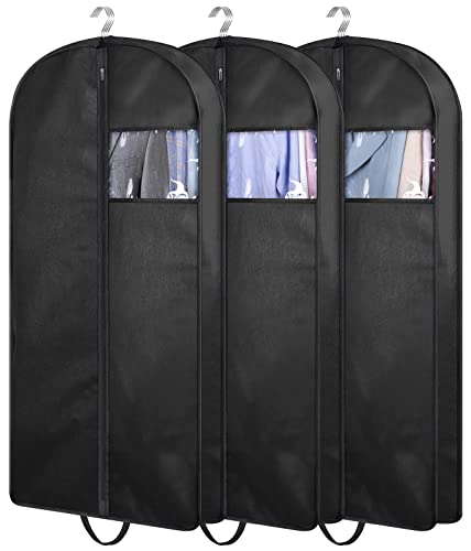 KIMBORA 43" Suit Bags for Closet Storage and Travel, Gusseted Hanging Garment Bags for Men Suit Cover With Handles for Clothes, Coats, Jackets, Shirts（3 Packs） - backpacks4less.com