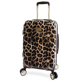 BEBE Women's Adriana 21" Hardside Carry-on Spinner Luggage,Telescoping Handles, Leopard, One Size