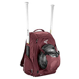 EASTON WALK-OFF IV Bat & Equipment Backpack Bag | Baseball Softball | 2020 | Maroon | 2 Bat Sleeves | Vented Shoe Pocket | External Helmet Holder | 2 Side Pockets | Valuables Pocket | Fence Hook