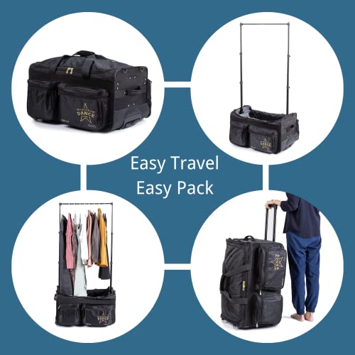 seyfocnia Rolling Garment Bags,Garment Bag with Wheels Travel Garment Bag  with Shoe Compartment Rolling Duffle Bag with Wheels
