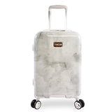 BEBE Women's Lilah 2 Piece Set Suitcase with Spinner Wheels, Silver Marble, One Size