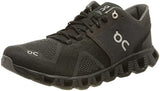 ON Women's Cloud X Sneakers, Black/Asphalt, 8 Medium US