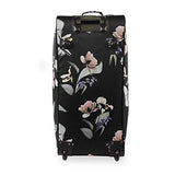 BEBE Women's 30" Rolling Duffel, Black Floral, One Size