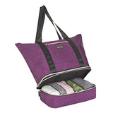 Biaggi CARRY CUBE TOTE - Versatile Travel Tote with Detachable Zipcube and Trolley Sleeve - Your Ultimate Travel Companion (Purple)