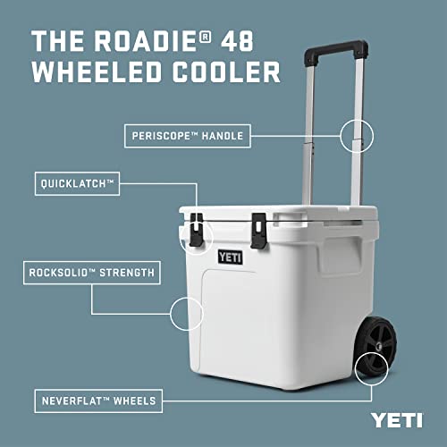 YETI Roadie 48 Wheeled Cooler with Retractable Periscope Handle, Navy - backpacks4less.com