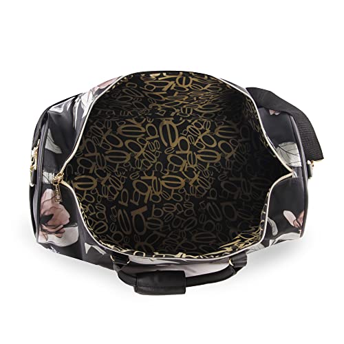 BEBE Women s Whitney Duffel Bag Black Floral backpacks4less