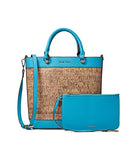 Anne Klein Mini Tote with Pouch, Turquoise Sea/Cork