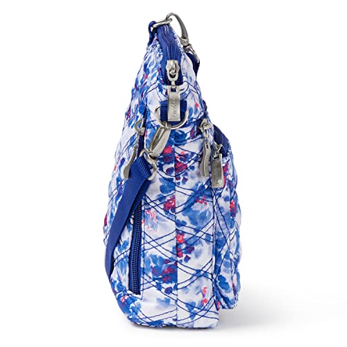 Baggallini womens pocket crossbody with RFID, Tie-dye Floral Quilt, One Size US - backpacks4less.com
