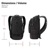 SWISSGEAR Compact Organizer Backpack | Narrow Profile Daypack| Men's and Women's - Black - backpacks4less.com