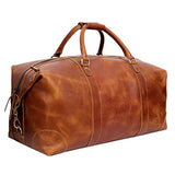 24" Leather Buffalo Travel Case Duffel Luggage Bag, Gym Travel Tote Duffel, Overnight Weekender - backpacks4less.com