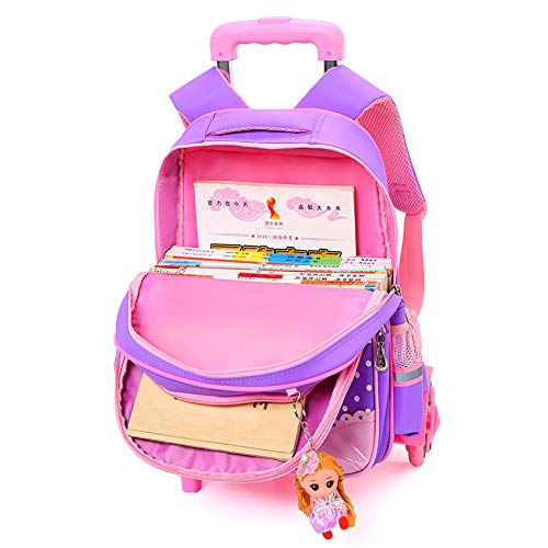 Meetbelify Girls Kids Rolling Backpack Backpacks with Wheels for Girls for School - backpacks4less.com