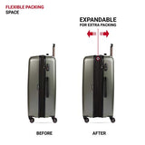 SwissGear 7272 Energie Expandable Hard-Sided Luggage With Spinner Wheels & TSA Lock, Gunmetal/Champagne, 27” - backpacks4less.com
