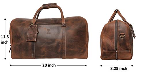 Leather Travel Bag for Men Duffle Bag Gym Sports Overnight Weekend Duffel  Vintage Gift Carry on Luggage by Rustic Town 