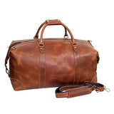 24" Leather Buffalo Travel Case Duffel Luggage Bag, Gym Travel Tote Duffel, Overnight Weekender - backpacks4less.com