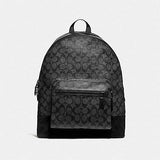 COACH F36137 WEST BACKPACK IN SIGNATURE CANVAS BLACK - backpacks4less.com