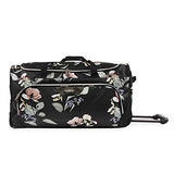 BEBE Women's 30" Rolling Duffel, Black Floral, One Size