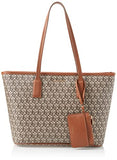 Anne Klein AK Cube Logo Tote, Cream-Brown/Saddle