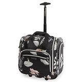 BEBE Women's Valentina-Wheeled Under The Seat Carry-on Bag, Telescoping Handles, Black Floral, One Size