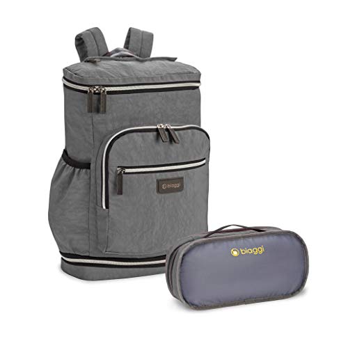 biaggi Zipsak Travel Laptop Backpack - TSA Friendly, Fits 16-inch Notebook, Perfect for Men & Women, College, Business, and Work (Grey)
