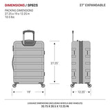 SwissGear 7366 Hardside Expandable Luggage with Spinner Wheels, Black, Checked-Large 27-Inch - backpacks4less.com