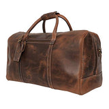 Handmade Leather Carry On Bag - Airplane Underseat Travel Duffel Bags By Rustic Town (Mulberry)