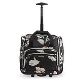 BEBE Women's Valentina-Wheeled Under The Seat Carry-on Bag, Telescoping Handles, Black Floral, One Size