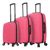 Mia Toro Italy Molded Art Mozaic Hard Side Spinner Luggage 3 Piece Set, Magenta, One Size