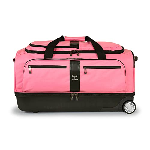 Travolution® – Newly Designed Garment Rack 28 inch Duffel with Wheels, Collapsible Lightweight Drop-Bottom Dance Costume Travel Luggage, Pink/Black… - backpacks4less.com