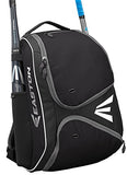 EASTON E210BP Bat & Equipment Backpack Bag | Baseball Softball | 2020 | Black | 2 Bat Sleeves | Smart Gear Storage Shelf | Vented Shoe Pocket | Valuables Pocket | Fence Hook