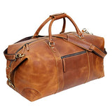 24" Leather Buffalo Travel Case Duffel Luggage Bag, Gym Travel Tote Duffel, Overnight Weekender - backpacks4less.com