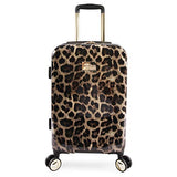 BEBE Women's Adriana 21" Hardside Carry-on Spinner Luggage,Telescoping Handles, Leopard, One Size