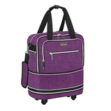 Biaggi Zipsak Boost! Foldable Underseat Carry-On Expands to Full Size Carry-On - Custom Sized Packing Cube Included (Purple)