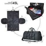 Carry-on Garment Bag Large Duffel Bag Suit Travel Bag Weekend Bag Flight Bag with Shoe Pouch for Men Women (Black) - backpacks4less.com