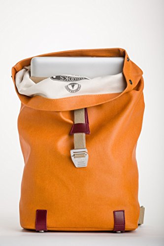 brooks england pickwick small leather-trimmed cotton-canvas backpack Brooks England Pickwick Day Pack, Goose Beak/Maroon, Small/12 L