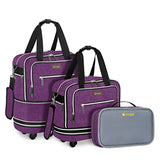 Biaggi Zipsak Boost! Foldable Underseat Carry-On Expands to Full Size Carry-On - Custom Sized Packing Cube Included (Purple)