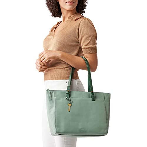 Fossil Women's Rachel Eco-Leather Tote Bag Purse Handbag, Sage (Model: ZB7507343) - backpacks4less.com