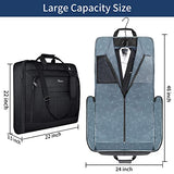 Garment Bags for Travel, Large Suit Travel Bag for Men Women with Shoulder Strap, Mancro Foldable Carry On Garment Bag Gifts for Business Trip - 2 in 1 Hanging Suitcase Luggage Bags for Travel, Black - backpacks4less.com